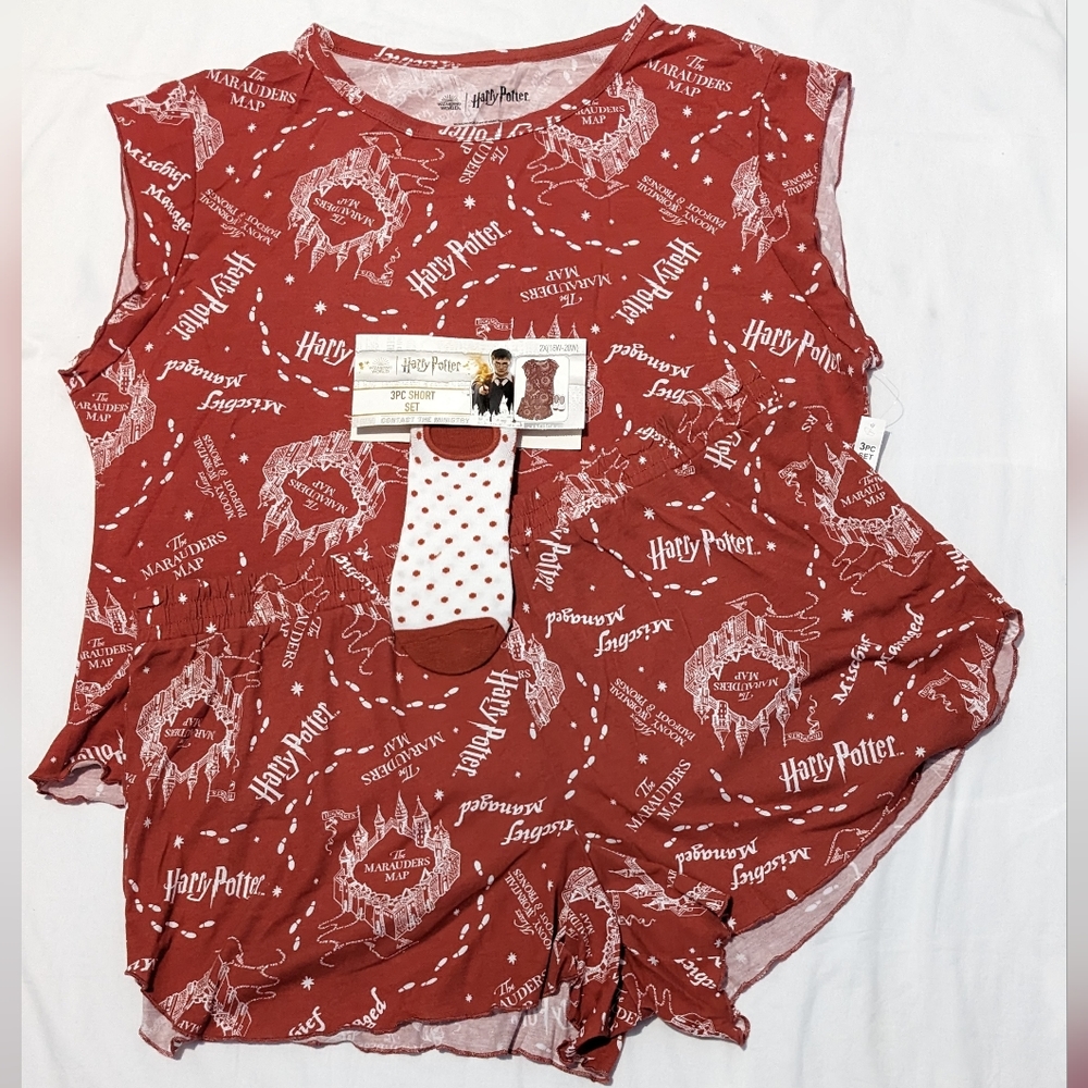 Harry Potter Women's 3 Piece Pajama Set, Size 2XL(18W-20W), New With Tag